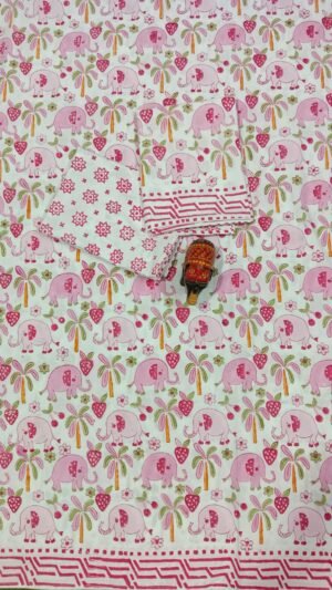 High-Quality Block Print Cotton Bed Sheet