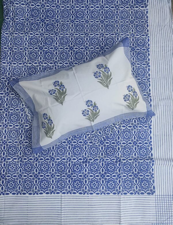 High-Quality Block Print Cotton Bed Sheet