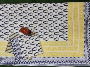 11 Premium Hand Block Printed Cotton Bedsheet with Pillow Cover