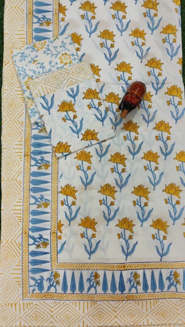 Premium Hand Block Printed Cotton Bedsheet with Pillow Cover