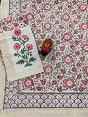 16 Premium Hand Block Printed Cotton Bedsheet with Pillow Cover