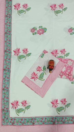 19 Premium Hand Block Printed Cotton Bedsheet with Pillow Cover
