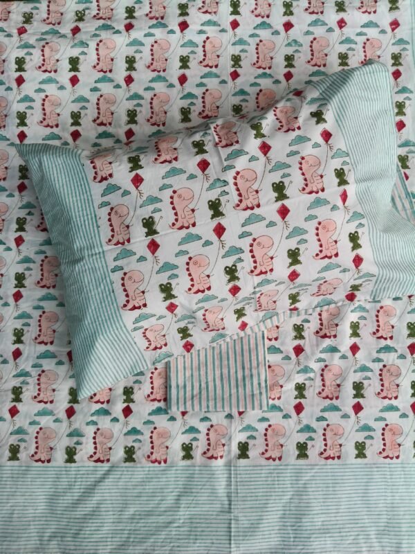 Premium Hand Block Printed Cotton Bedsheet with Pillow Cover