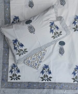 Premium Hand Block Printed Cotton Bedsheet with Pillow Cover