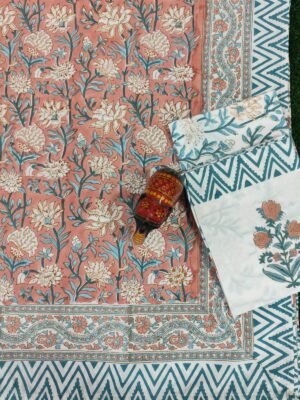 Premium Hand Block Printed Cotton Bedsheet with Pillow Cover