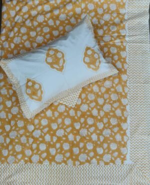 Premium Hand Block Printed Cotton Bedsheet with Pillow Cover