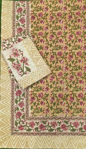 5 Premium Hand Block Printed Cotton Bedsheet with Pillow Cover