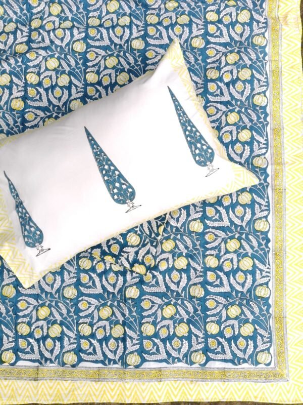 Premium Hand Block Printed Cotton Bedsheet with Pillow Cover