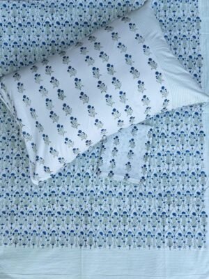 8 Premium Hand Block Printed Cotton Bedsheet with Pillow Cover