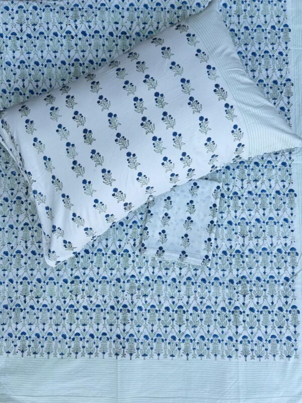 8 Premium Hand Block Printed Cotton Bedsheet with Pillow Cover