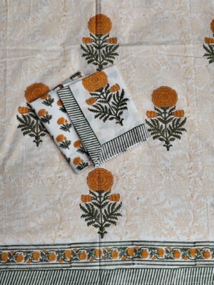 Premium Hand Block Printed Cotton Bedsheet with Pillow Cover