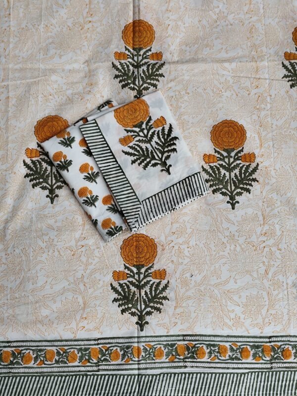 9 Premium Hand Block Printed Cotton Bedsheet with Pillow Cover